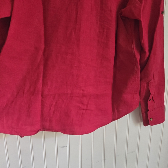 Ralph Lauren Red Linen Shirt - Picture 9 of 10